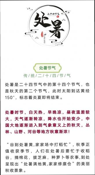 二十四节气处暑的含义是什么意思,二十四节气处暑的简介