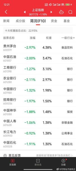 上证100有哪些股票